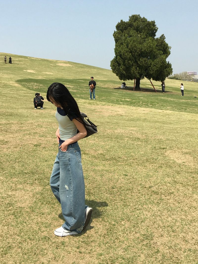 Curvy Crack Curved Denim Pants (1c)