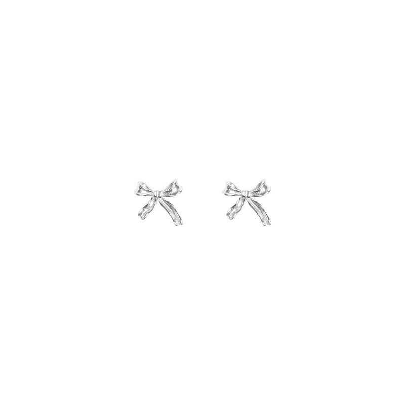 [925 SILVER] Simple Ribbon Earring (2colors)
