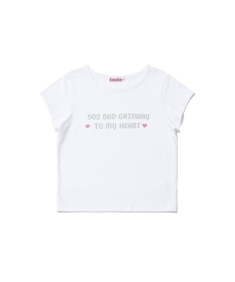 502 GLITTER LETTERING T SHIRT - WHITE