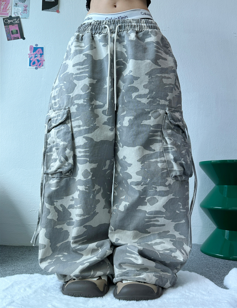 PIGMENT CAMO CARGO PANTS🩶🖤 - 2 COLORS