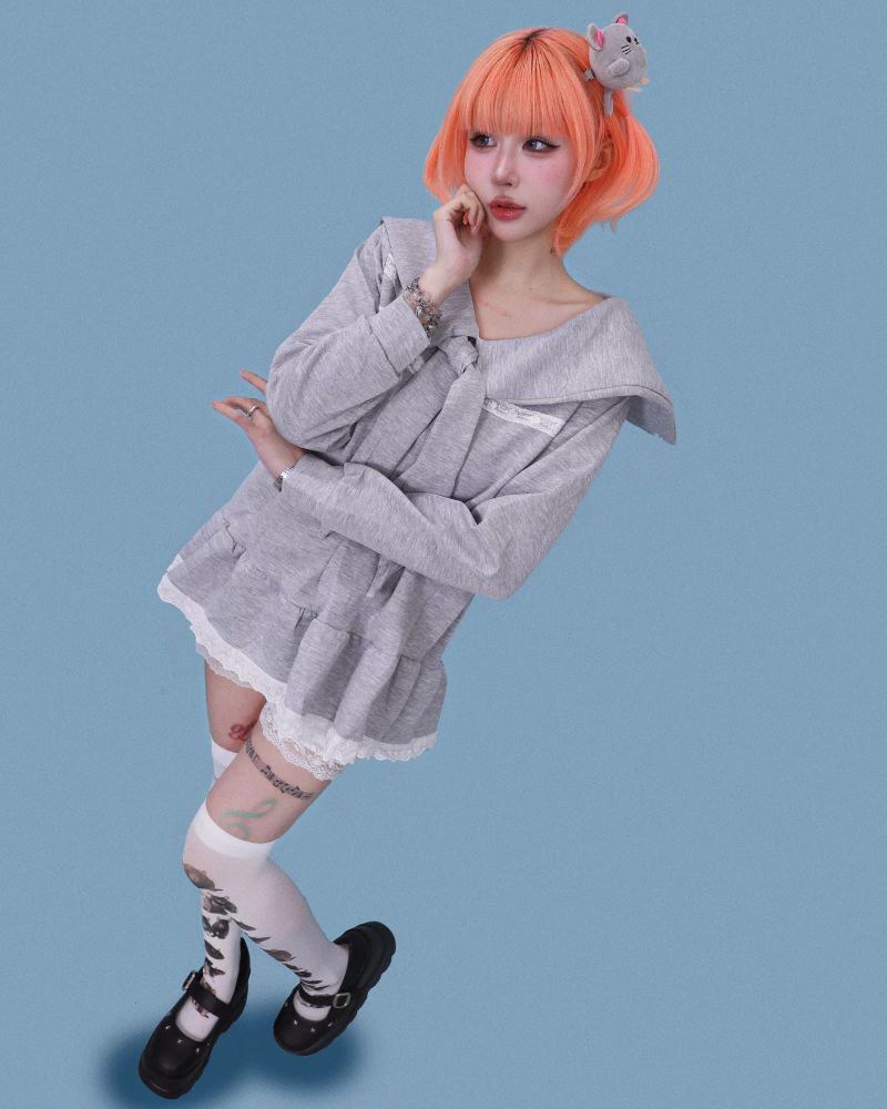 ルナ セーラー リボン ミニ ドレス