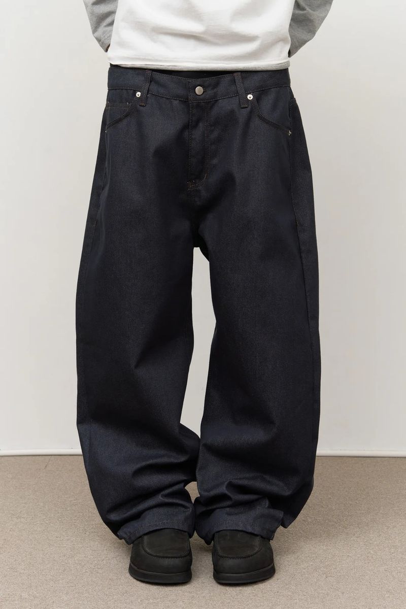 HIFIFNK(ハイファイファンク)の「Peo Back Leather Denim(Pants)」