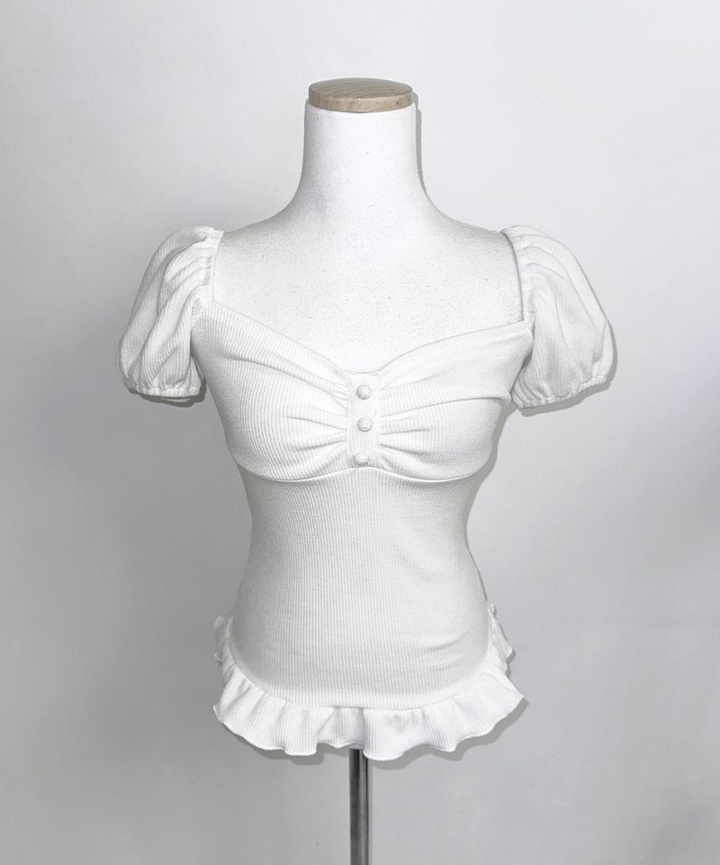 ribbon puff top (3colors)