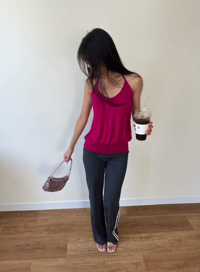 sleek drape halter top