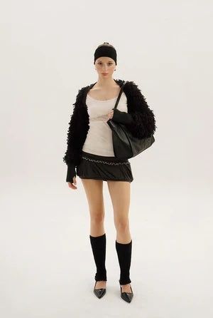 Shaggy fur bolero