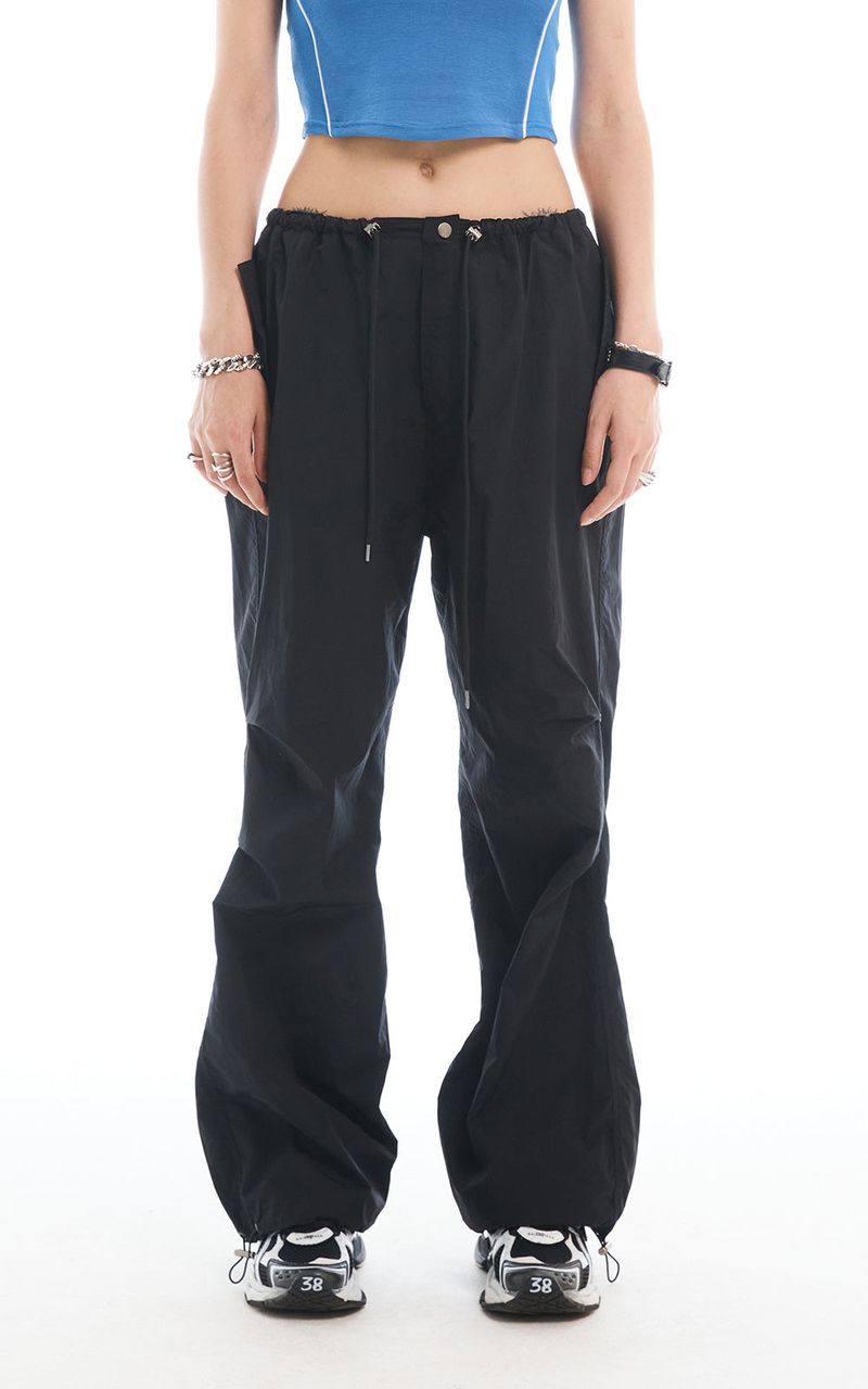 HIDDEN BUTTON PANTS_BLACK