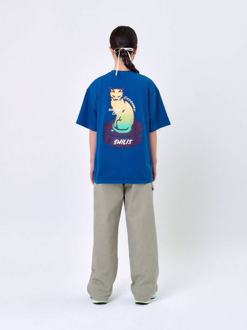 SMILING CAT T-SHIRT_Teal