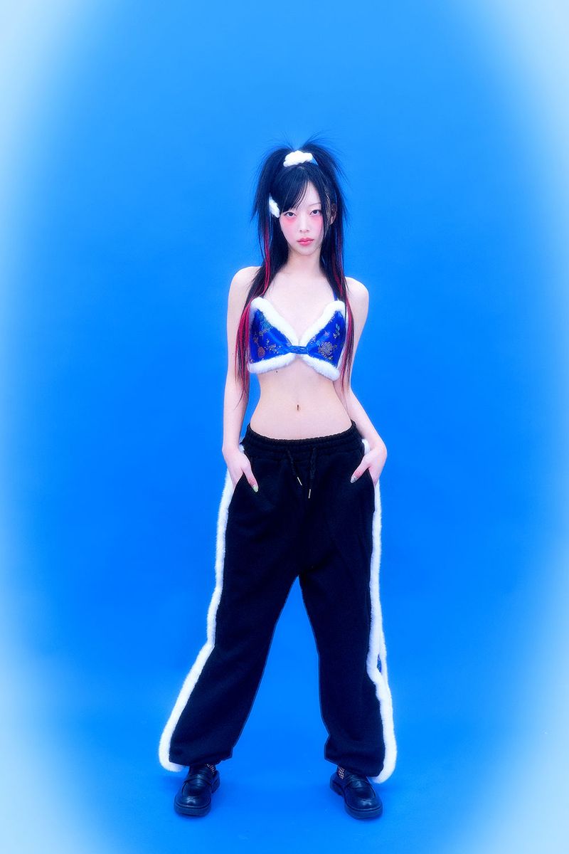 Fur Bra Top (Blue)