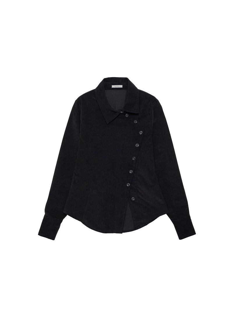 Side button shirts [Black]