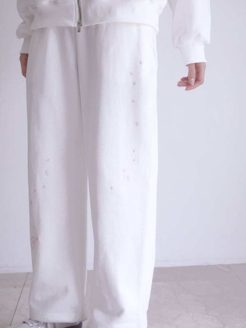 star embroidered two-way sweatpants (IVORY)