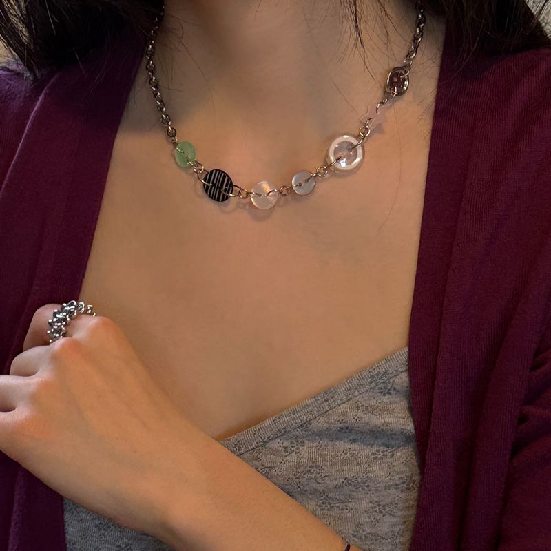button pieces necklace