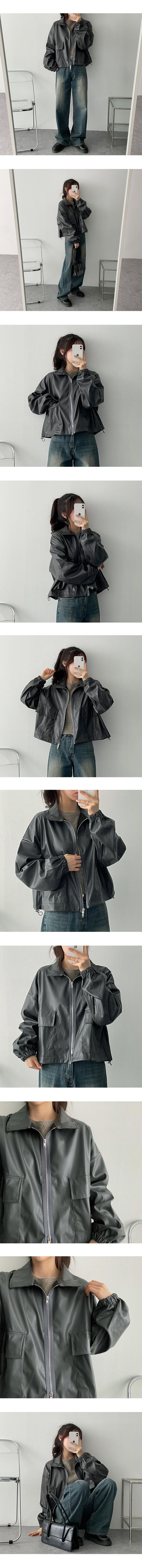 off-string two-way leather jacket