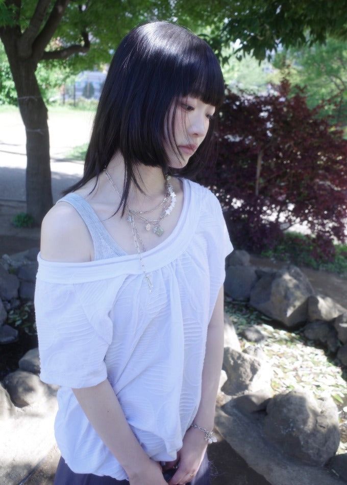 myorang（ミョラン）の「ビッグドット アンバル オフ tee（Tops）」