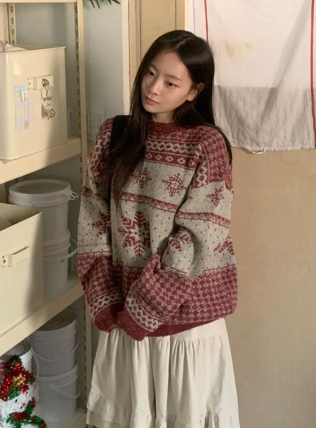 BAON（バオン）の「[unisex] Gamb Nordic Round Knit（Tops）」