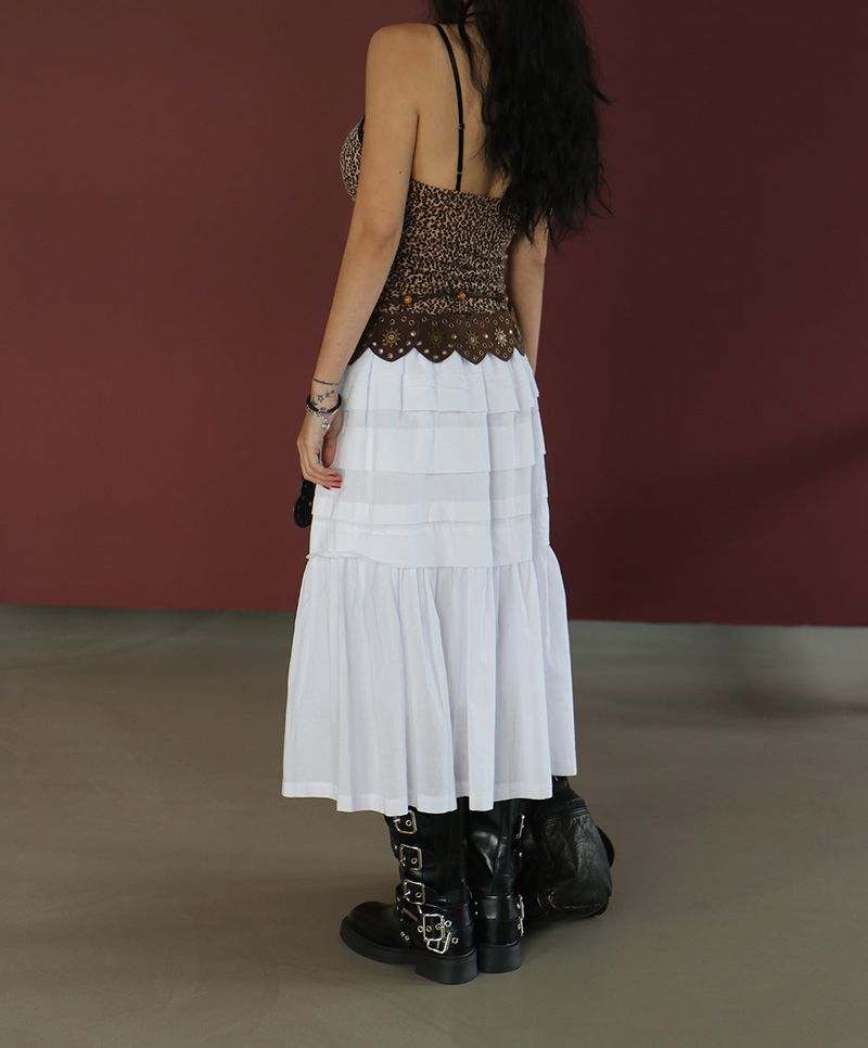 frill cancan midi skirt