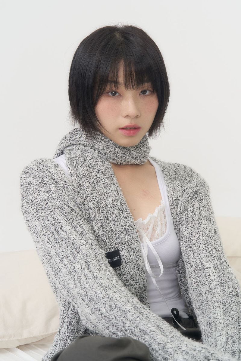 MIX KNIT MUFFLER (GRAY)