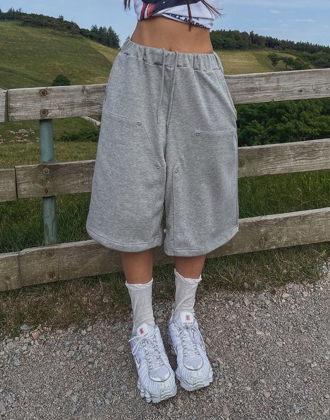 Tear Rivet Double Knee Bermuda Pants