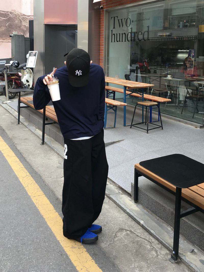 Numbering 92 Embroidered Cotton Wide Pants 3C