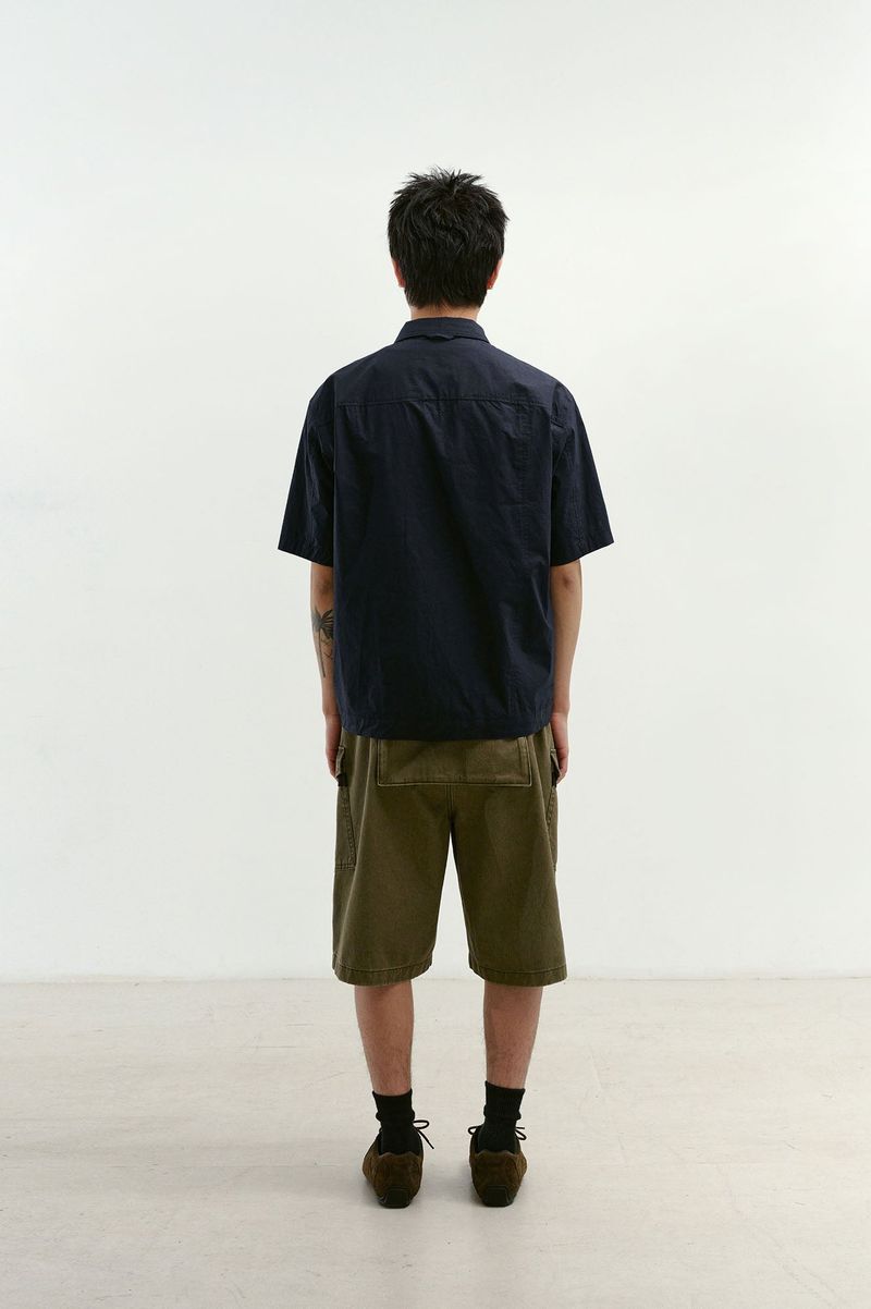 Field Panel Paper Half Shacket (Navy)