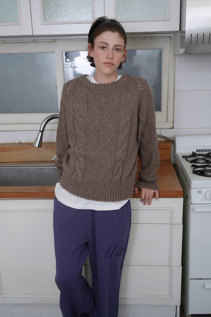 Lettering sweat pants_blue
