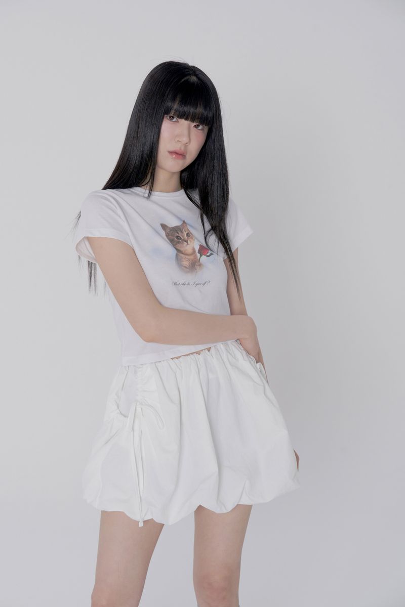 VOLUME NYLON SKIRT - WHITE