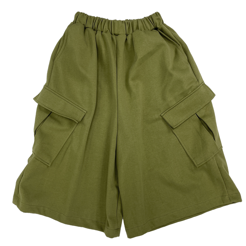 diagonal cargo bermuda pants