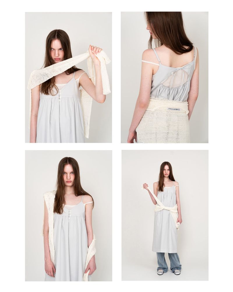 [3rd-Order] LAYERED SLEEVELESS LONG DRESS (LIGHT GREY)