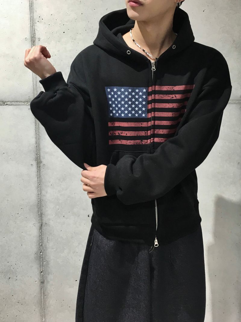 Basic Flag Hooded Zip-Up 4C