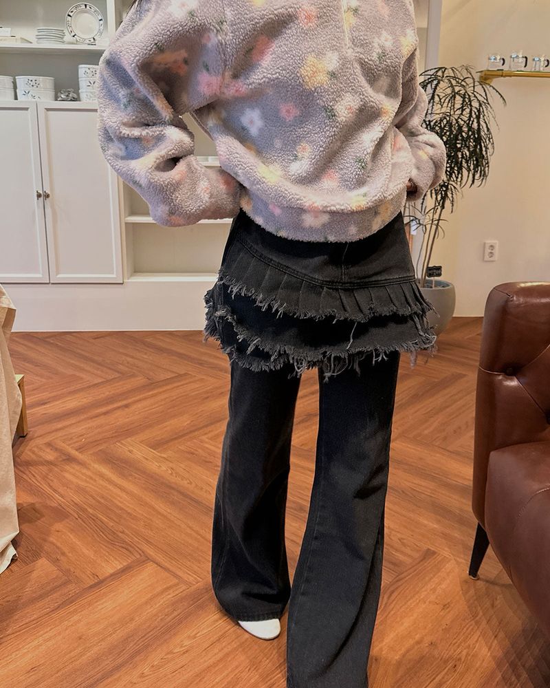 DENIM SKIRT PANTS