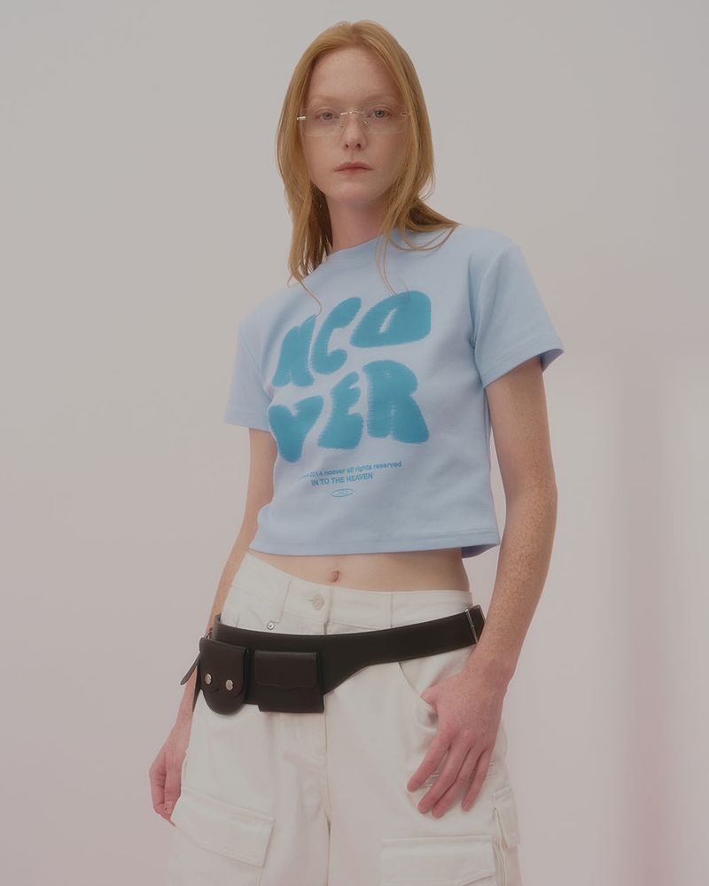 POINTAGE LOGO CROP TSHIRT-SKY BLUE