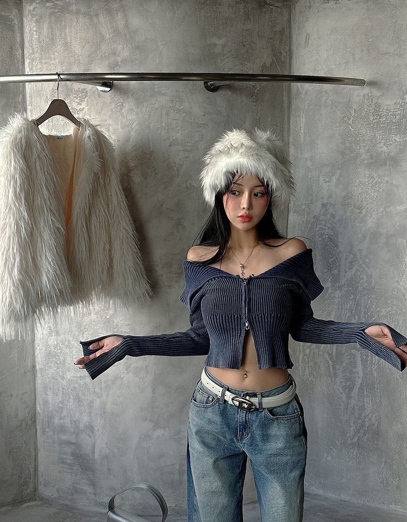 Raccoon Mix Fake Fur Bucket Hat