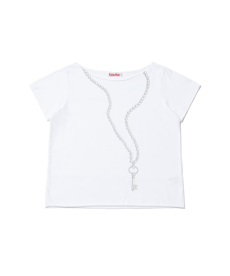 GLITTER KEY OFF SHOULDER - WHITE