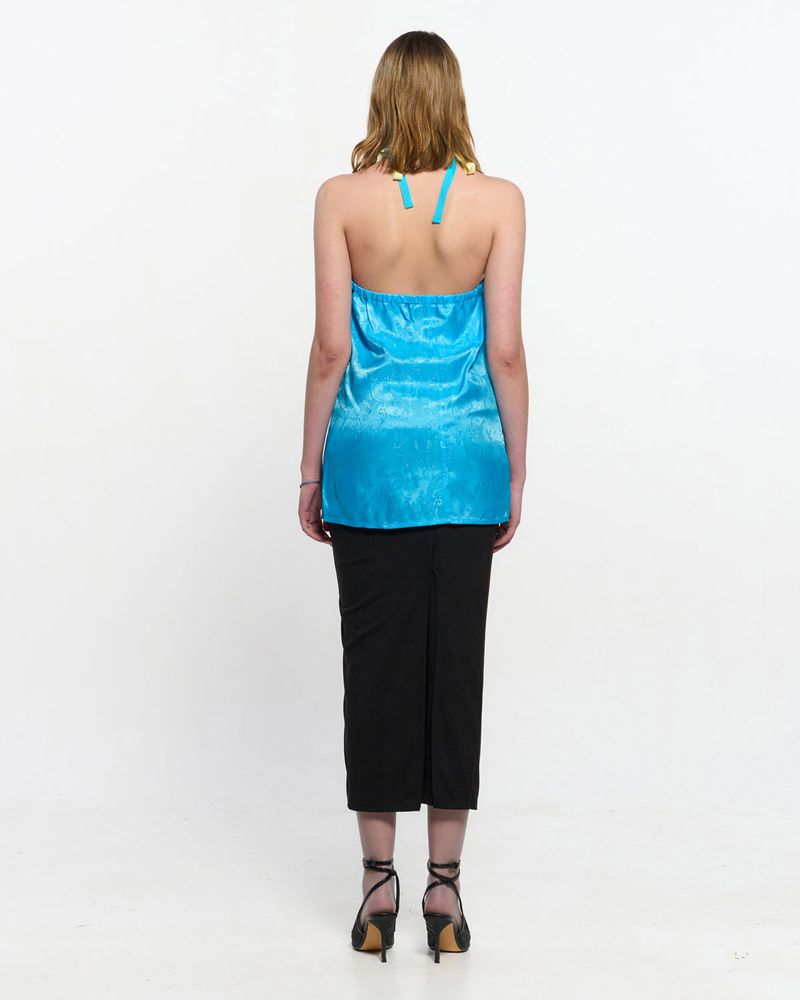 Shirring Layered Slit Skirt _ BLACK