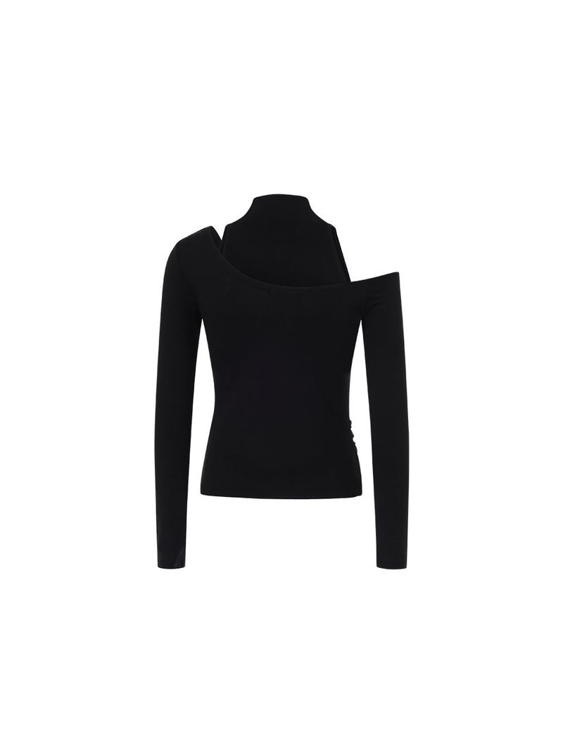 Cowl neck cardigan set (Black)