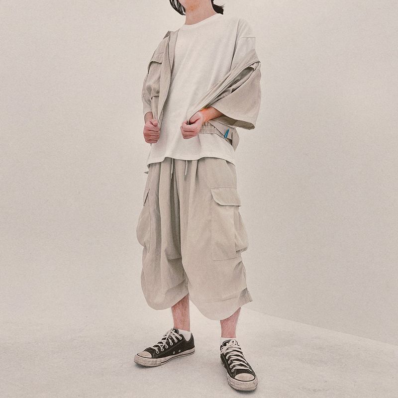 street shape capri shorts_beige