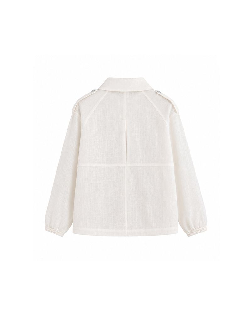 Nova Linen Sheer Summer Blouson Ivory