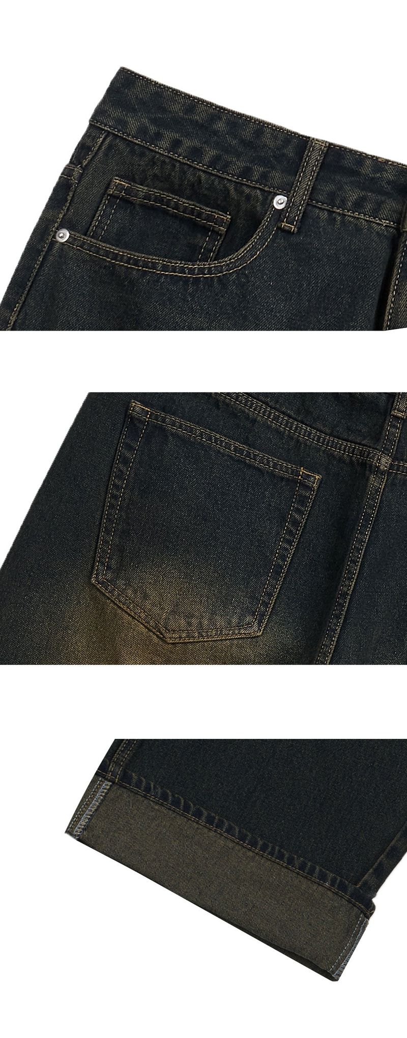 Basic washing denim pants (vintage black)
