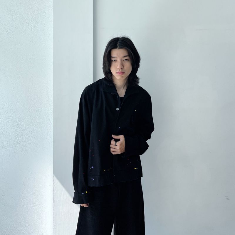 Colorful Paint Splatter Button Shirt