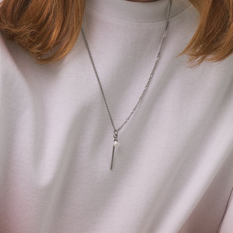BASSCLEF（ベースクレフ）の「Unisex Necklace Stick Pendant_CLEF HI PEARL NEC（Accessories）」