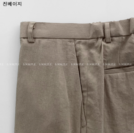 Ever Ice Linen Back Banding Wide Slacks