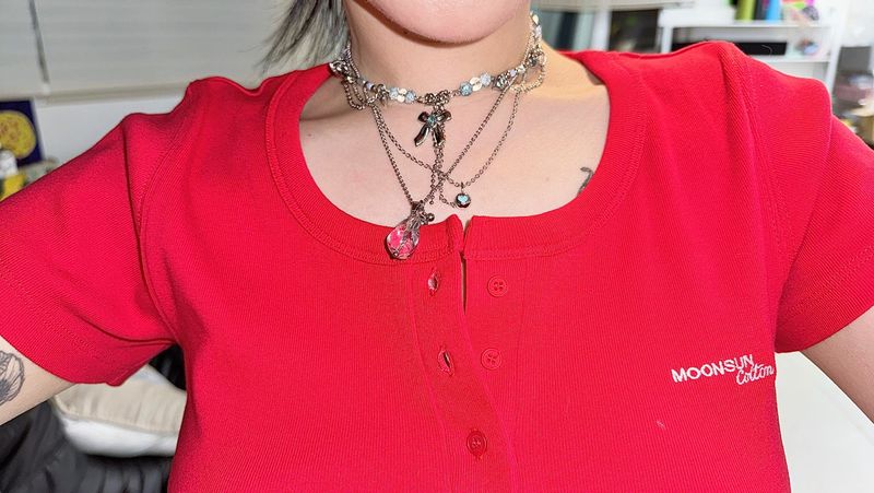 Pierced beads choker (4color)