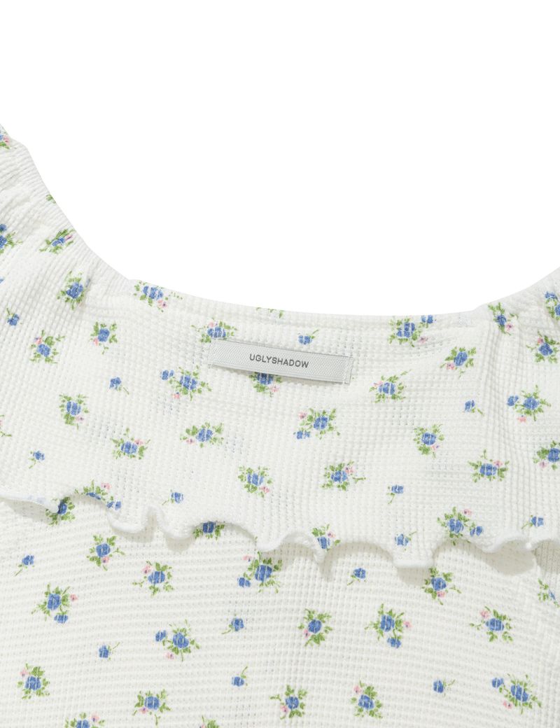 RUFFLE FLOWER SKIRT PANTS(WHITE)