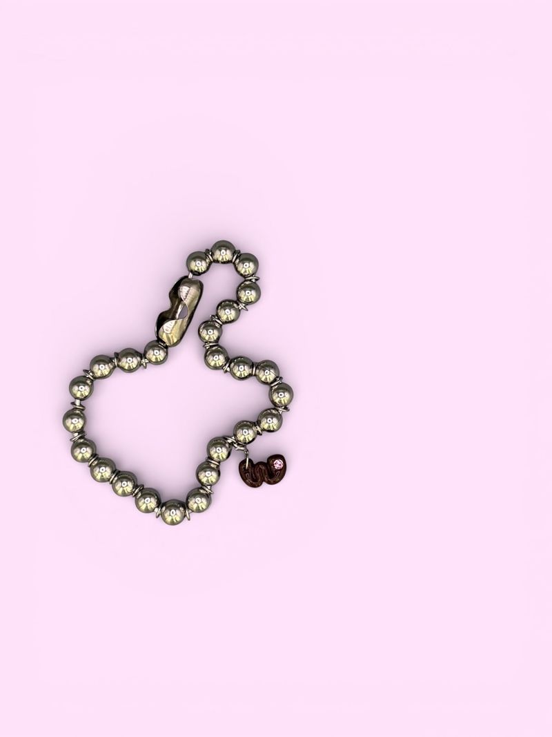 ENE（エン）の「"W"ダークピーチクラッシュカスタムネックレス*金属アレルギー対応（アクセサリー）」