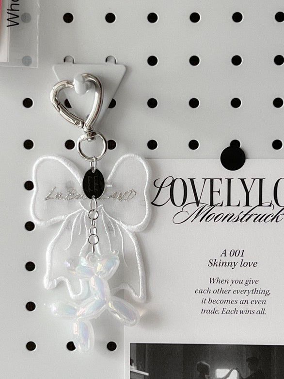 RIBBON BUBBLY KEYRING (WHITE)