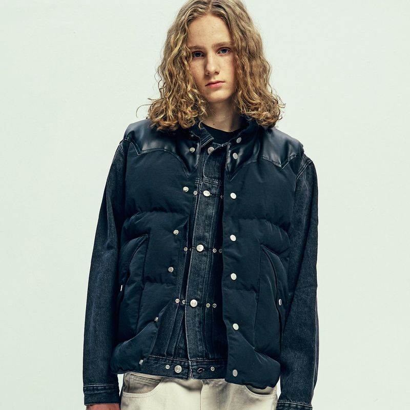 70s wyo padded ski vest black