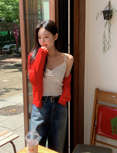 TY Deep Blue Washed Denim Wide Pants