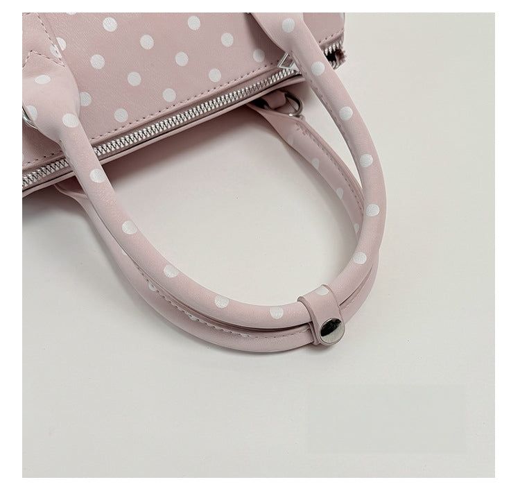 Y2K Polka Dot Mini Boston Top Handle Crossbody Bag