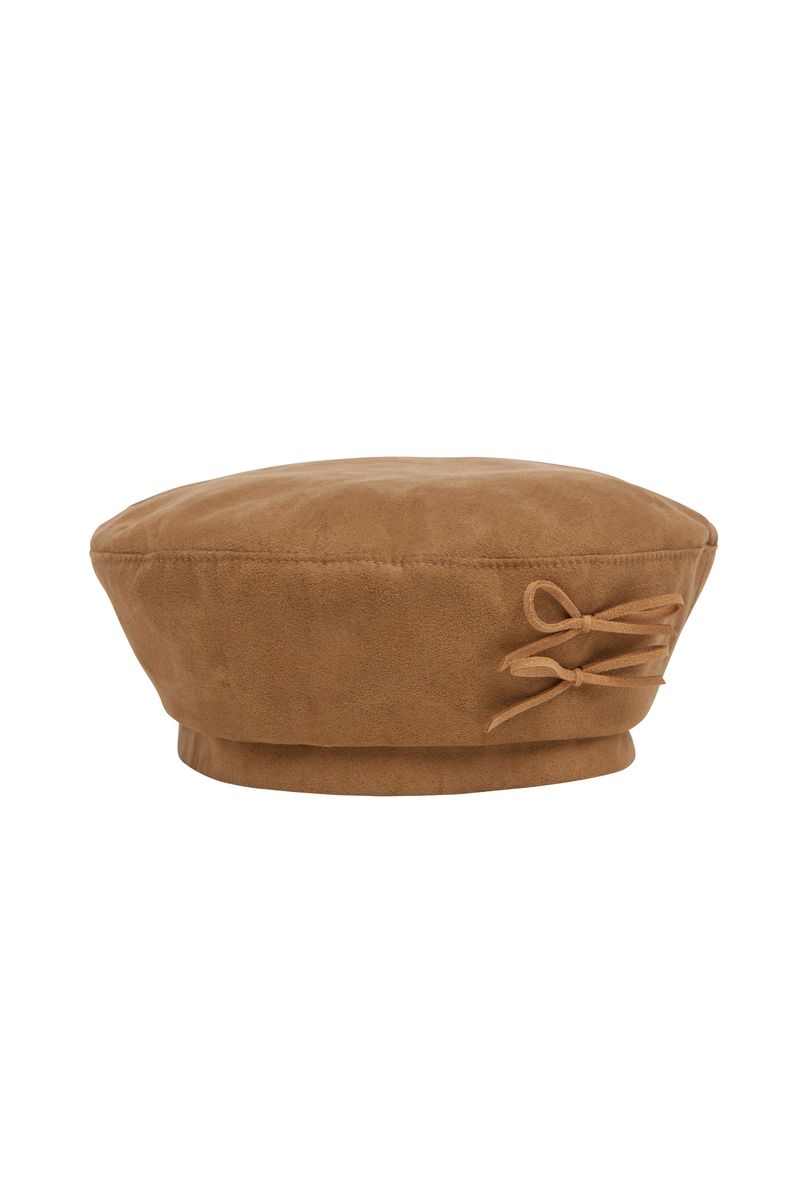SUEDE BERET HAT / BEIGE