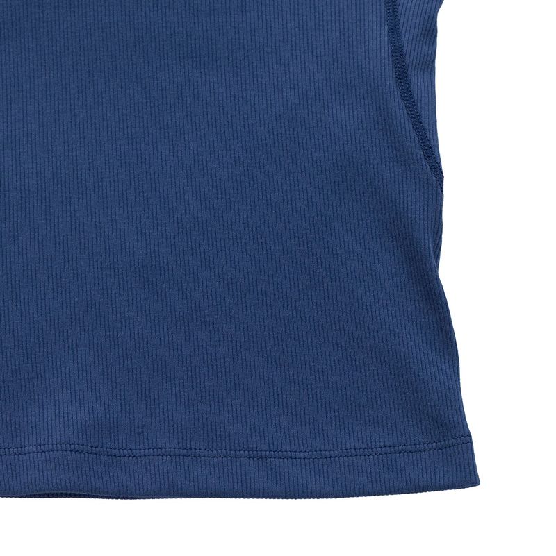 Button Hood Halterneck Top Navy