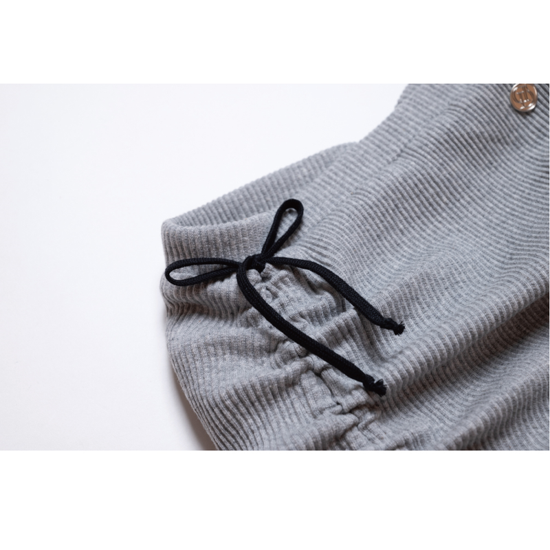 SHIRRING STRING SKIRT GRAY